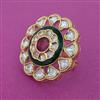 Kundan Adjustable Ring With Carat Plating