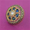 Kundan Adjustable Ring With Gold Plating
