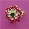 Kundan Adjustable Ring With Gold Plating