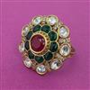 Kundan Adjustable Ring With Victorian Plating