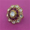 Kundan Adjustable Ring With Victorian Plating