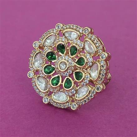 Kundan Adjustable Ring With Carat Plating