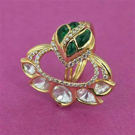 Kundan Adjustable Ring With Carat Plating