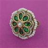 Kundan Adjustable Ring With Victorian Plating