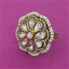 Kundan Adjustable Ring With Victorian Plating