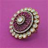 Kundan Adjustable Ring With Victorian Plating