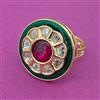 Kundan Adjustable Ring With Carat Plating