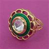Kundan Adjustable Ring With Carat Plating