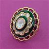 Kundan Adjustable Ring With Carat Plating