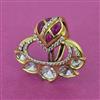 Kundan Adjustable Ring With Victorian Plating