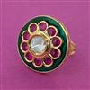 Kundan Adjustable Ring With Carat Plating