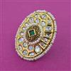 Kundan Adjustable Ring With Victorian Plating