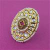 Kundan Adjustable Ring With Victorian Plating