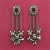 Antique Long Earring With Mehndi Plating