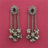 Antique Long Earring With Mehndi Plating