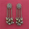 Antique Long Earring With Mehndi Plating