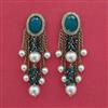 Antique Pearl Earring With Mehndi Plating