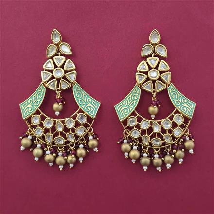 Kundan Meenakari Earring With Gold Plating