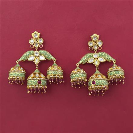 Kundan Jhumki With Gold Plating