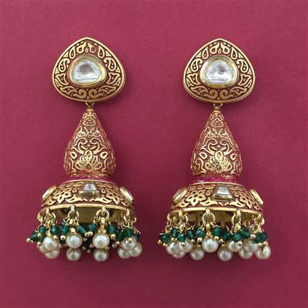 Kundan Jhumki With Gold Plating