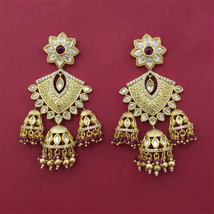 Kundan Jhumki With Gold Plating