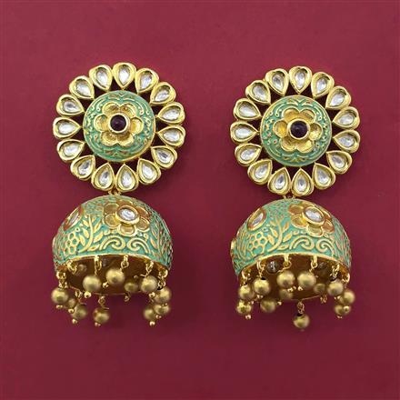 Kundan Jhumki With Gold Plating