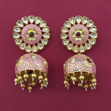 Kundan Jhumki With Gold Plating