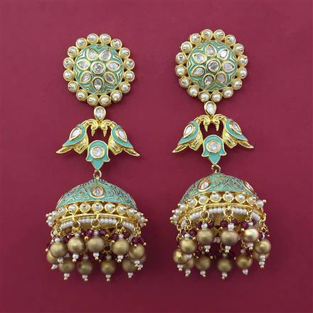 Kundan Jhumki With Gold Plating