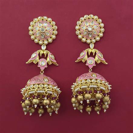 Kundan Jhumki With Gold Plating