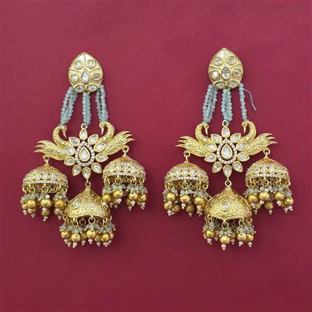 Kundan Jhumki With Gold Plating