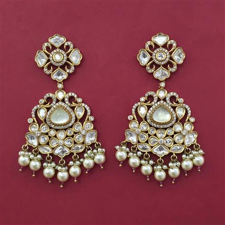 Kundan Pearl Earring With Victorian Plating