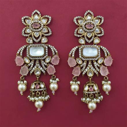 Kundan Pearl Earring With Victorian Plating