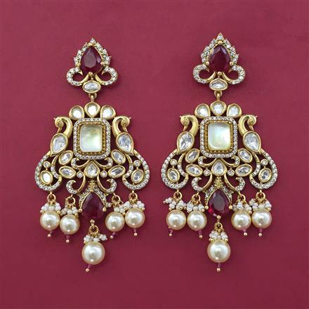 Kundan Pearl Earring With Victorian Plating