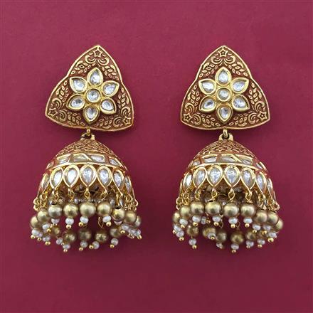 Kundan Jhumki With Gold Plating
