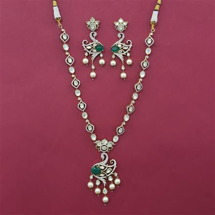 Kundan Pearl Necklace With Victorian Plating