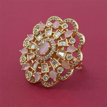 Kundan Adjustable Ring With Carat Plating