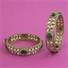 Kundan Openable Bangles With Mehndi Plating