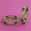 Kundan Openable Bangles With Mehndi Plating