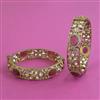 Kundan Openable Bangles With Mehndi Plating