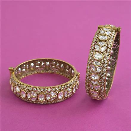 Kundan Openable Bangles With Victorian Plating