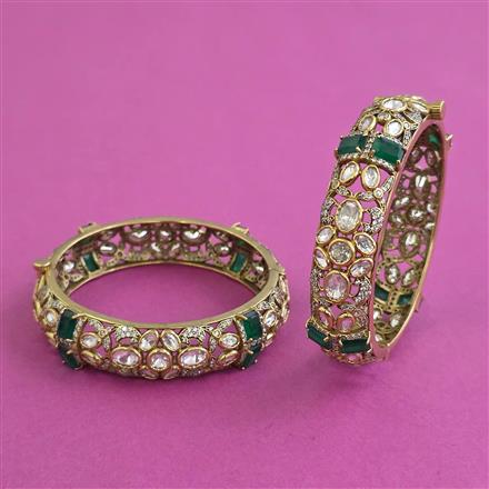 Kundan Openable Bangles With Victorian Plating
