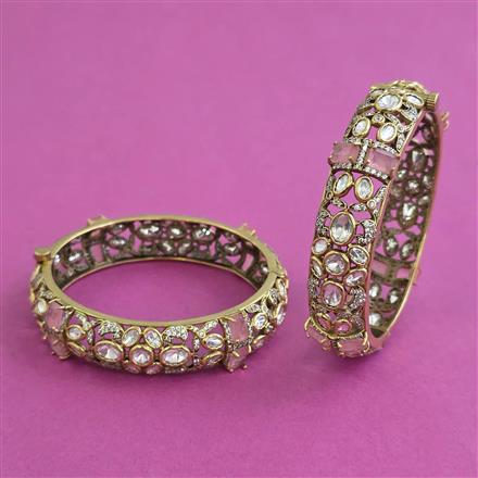 Kundan Openable Bangles With Victorian Plating