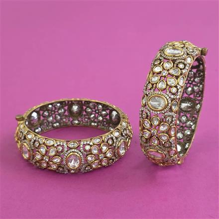 Kundan Openable Bangles With Victorian Plating
