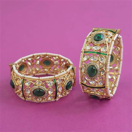 Kundan Openable Bangles With Carat Plating