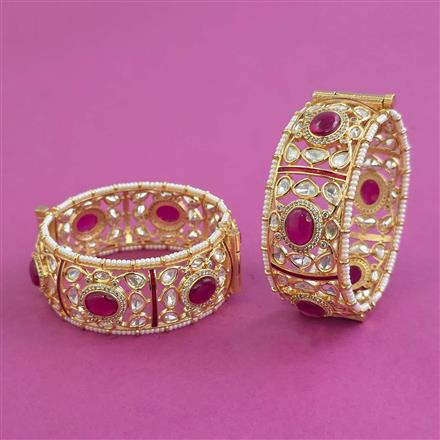 Kundan Openable Bangles With Carat Plating