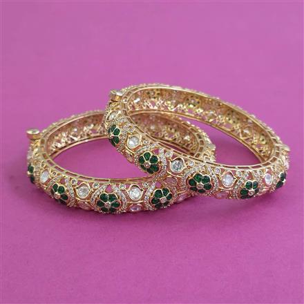 Kundan Openable Bangles With Carat Plating