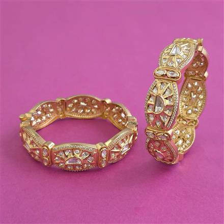 Kundan Openable Bangles With Carat Plating