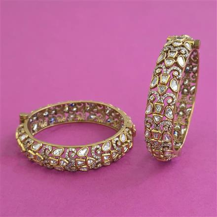 Kundan Openable Bangles With Victorian Plating