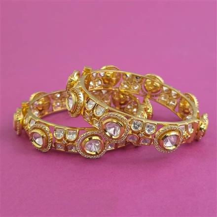 Kundan Openable Bangles With Carat Plating