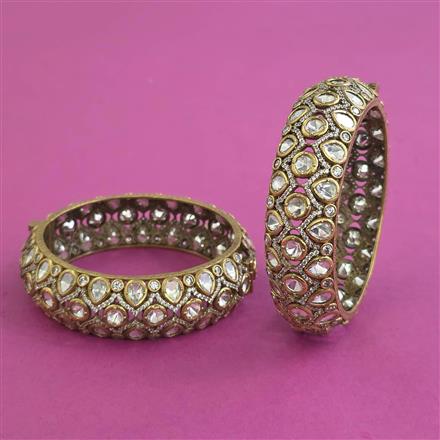 Kundan Openable Bangles With Victorian Plating